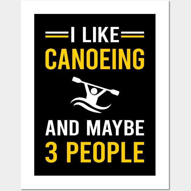 3 People Canoeing Canoe Wall Art by Bourguignon Aror